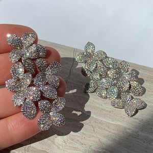 Anthropologie Silver Floral Earrings